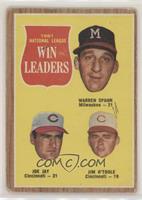 League Leaders - Warren Spahn, Joey Jay, Jim O'Toole [Poor to Fair]