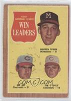 League Leaders - Warren Spahn, Joey Jay, Jim O'Toole [Good to VG̴…