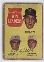 League Leaders - Warren Spahn, Joey Jay, Jim O'Toole [COMC RCR Poor]