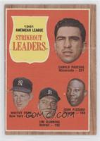 League Leaders - Camilo Pascual, Whitey Ford, Jim Bunning, Juan Pizarro