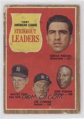 1962 Topps - [Base] #59 - League Leaders - Camilo Pascual, Whitey Ford, Jim Bunning, Juan Pizarro [Good to VG‑EX]