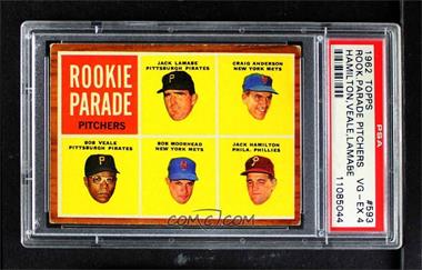 1962 Topps - [Base] #593 - High # - Jack Lamabe, Craig Anderson, Bob Veale, Bob Moorhead, Jack Hamilton [PSA 4 VG‑EX]