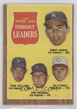 1962 Topps - [Base] #60 - League Leaders - Sandy Koufax, Stan Williams, Don Drysdale, Jim O'Toole [COMC RCR Poor]