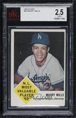 1963 Fleer - [Base] #43 - Maury Wills [BVG 2.5 G‑VG]