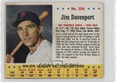 1963 Jell-O - [Base] #104 - Jim Davenport