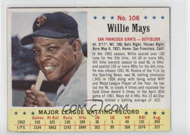 1963 Jell-O - [Base] #106 - Willie Mays [Poor to Fair]