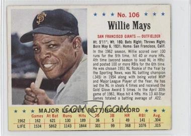 1963 Jell-O - [Base] #106 - Willie Mays [Authentic]