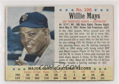 1963 Post - [Base] #106 - Willie Mays [Poor to Fair]