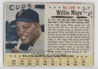 1963 Post - [Base] #106 - Willie Mays [COMC RCR Poor]