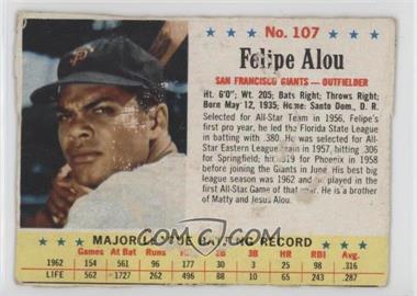 1963 Post - [Base] #107 - Felipe Alou [Poor to Fair]