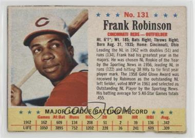 1963 Post - [Base] #131.1 - Frank Robinson (No Stripes On Cap) [Poor to Fair]