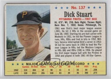 1963 Post - [Base] #137 - Dick Stuart [Noted]