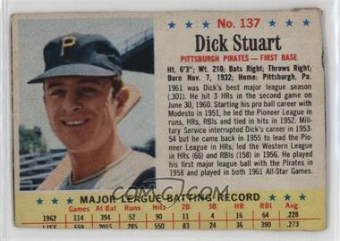 1963 Post - [Base] #137 - Dick Stuart [Good to VG‑EX]
