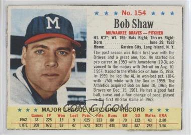 1963 Post - [Base] #154 - Bob Shaw