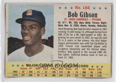 1963 Post - [Base] #166 - Bob Gibson [Good to VG‑EX]