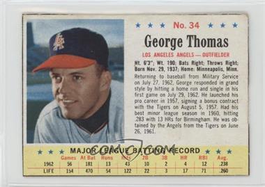 1963 Post - [Base] #34 - George Thomas [Good to VG‑EX]