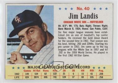 1963 Post - [Base] #40 - Jim Landis