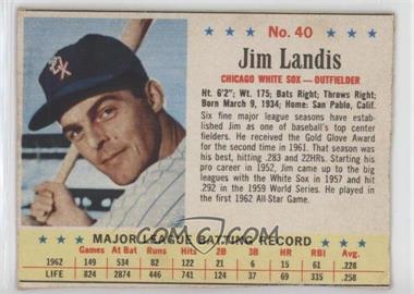 1963 Post - [Base] #40 - Jim Landis