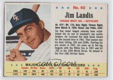 1963 Post - [Base] #40 - Jim Landis