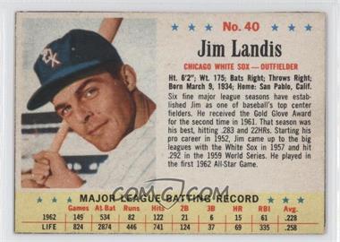 1963 Post - [Base] #40 - Jim Landis