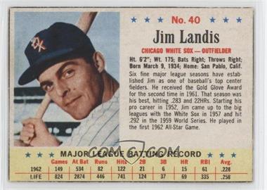 1963 Post - [Base] #40 - Jim Landis