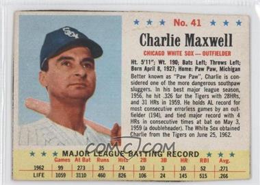 1963 Post - [Base] #41 - Charlie Maxwell [Good to VG‑EX]