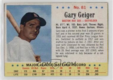 1963 Post - [Base] #81 - Gary Geiger