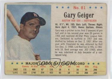 1963 Post - [Base] #81 - Gary Geiger