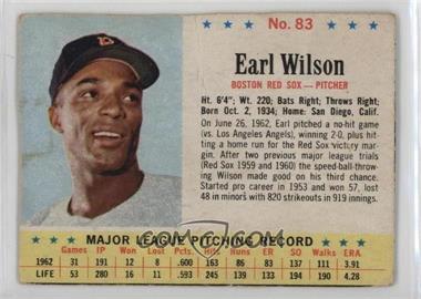 1963 Post - [Base] #83 - Earl Wilson [Poor to Fair]