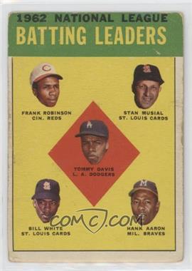 1963 Topps - [Base] #1 - League Leaders - 1962 National League Batting Leaders (Frank Robinson, Stan Musial, Tommy Davis, Bill White, Hank Aaron) [Good to VG‑EX]