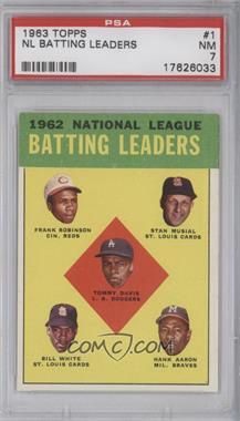 1963 Topps - [Base] #1 - League Leaders - 1962 National League Batting Leaders (Frank Robinson, Stan Musial, Tommy Davis, Bill White, Hank Aaron) [PSA 7 NM]