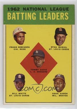 1963 Topps - [Base] #1 - League Leaders - 1962 National League Batting Leaders (Frank Robinson, Stan Musial, Tommy Davis, Bill White, Hank Aaron)