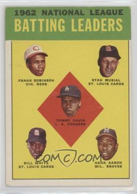 1963 Topps - [Base] #1 - League Leaders - 1962 National League Batting Leaders (Frank Robinson, Stan Musial, Tommy Davis, Bill White, Hank Aaron)