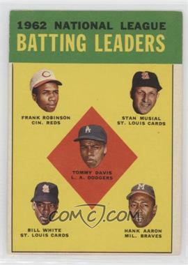 1963 Topps - [Base] #1 - League Leaders - 1962 National League Batting Leaders (Frank Robinson, Stan Musial, Tommy Davis, Bill White, Hank Aaron)