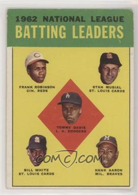 1963 Topps - [Base] #1 - League Leaders - 1962 National League Batting Leaders (Frank Robinson, Stan Musial, Tommy Davis, Bill White, Hank Aaron)