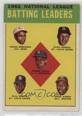 1963 Topps - [Base] #1 - League Leaders - 1962 National League Batting Leaders (Frank Robinson, Stan Musial, Tommy Davis, Bill White, Hank Aaron)