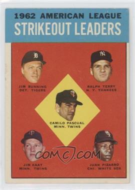 1963 Topps - [Base] #10 - League Leaders - Camilo Pascual, Jim Bunning, Ralph Terry, Jim Kaat, Juan Pizarro