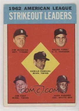 1963 Topps - [Base] #10 - League Leaders - Camilo Pascual, Jim Bunning, Ralph Terry, Jim Kaat, Juan Pizarro
