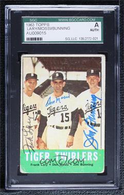 1963 Topps - [Base] #218 - Tiger Twirlers (Frank Lary, Don Mossi, Jim Bunning) [SGC Authentic Authentic]