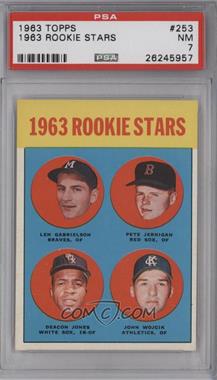 1963 Topps - [Base] #253 - Rookie Stars - Len Gabrielson, Pete Jernigan, Deacon Jones, John Wojcik) [PSA 7 NM]