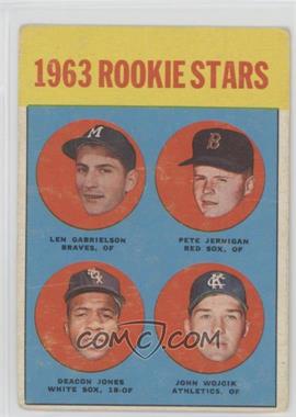 1963 Topps - [Base] #253 - Rookie Stars - Len Gabrielson, Pete Jernigan, Deacon Jones, John Wojcik) [Poor to Fair]
