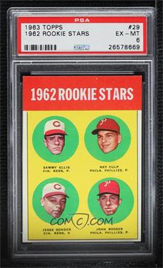 1963 Topps - [Base] #29.1 - Rookie Stars - Sammy Ellis, Ray Culp, Jesse Gonder, John Boozer) (1962) [PSA 6 EX‑MT]