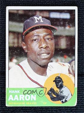 1963 Topps - [Base] #390 - Hank Aaron [Good to VG‑EX]