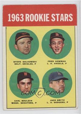 1963 Topps - [Base] #496 - Semi-High # - Fred Newman, Carl Bouldin, Jack Smith, Steve Dalkowski [Good to VG‑EX]