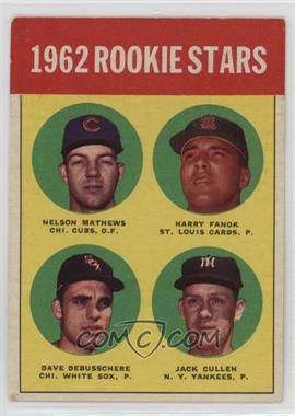 1963 Topps - [Base] #54.1 - Rookie Stars - Nelson Mathews, Harry Fanok, Dave DeBusschere, Jack Cullen) (1962 Rookie Parade on back) [Good to VG‑EX]