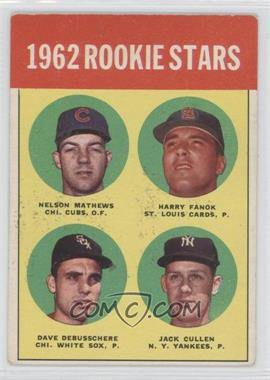 1963 Topps - [Base] #54.1 - Rookie Stars - Nelson Mathews, Harry Fanok, Dave DeBusschere, Jack Cullen) (1962 Rookie Parade on back) [Good to VG‑EX]