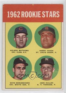 1963 Topps - [Base] #54.1 - Rookie Stars - Nelson Mathews, Harry Fanok, Dave DeBusschere, Jack Cullen) (1962 Rookie Parade on back) [Good to VG‑EX]