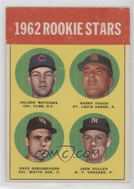 1963 Topps - [Base] #54.1 - Rookie Stars - Nelson Mathews, Harry Fanok, Dave DeBusschere, Jack Cullen) (1962 Rookie Parade on back) [Good to VG‑EX]