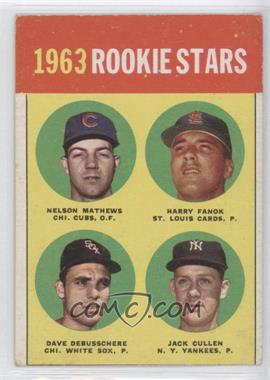 1963 Topps - [Base] #54.2 - Rookie Stars - Nelson Mathews, Harry Fanok, Dave DeBusschere, Jack Cullen) (1963 Rookie Parade on back) [Noted]