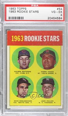 1963 Topps - [Base] #54.2 - Rookie Stars - Nelson Mathews, Harry Fanok, Dave DeBusschere, Jack Cullen) (1963 Rookie Parade on back) [PSA 4 VG‑EX]